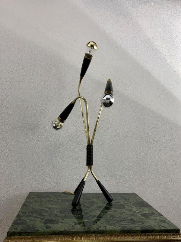 60's Brass Table 3 Light - Image 3