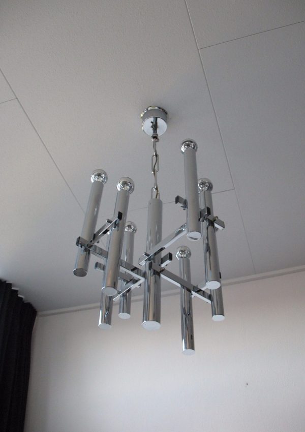 Chandelier by Gaetano Sciolari Lamp - Italian 60's Pendent Light