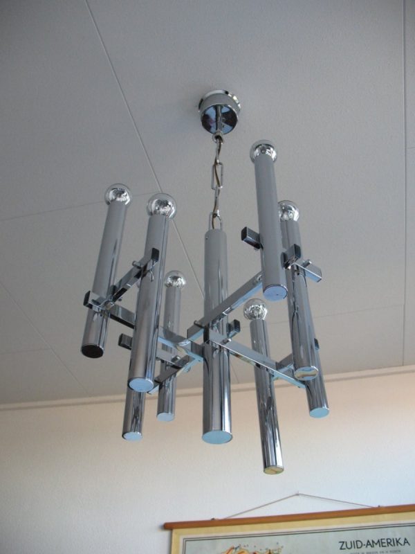 Chandelier by Gaetano Sciolari Lamp - Italian 60's Pendent Light