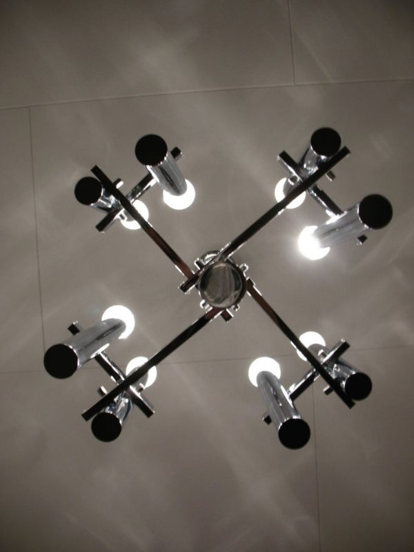 Chandelier by Gaetano Sciolari Lamp - Italian 60's Pendent Light