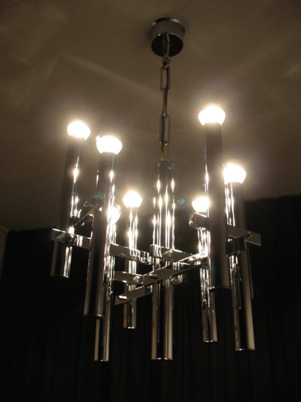 Chandelier by Gaetano Sciolari Lamp - Italian 60's Pendent Light