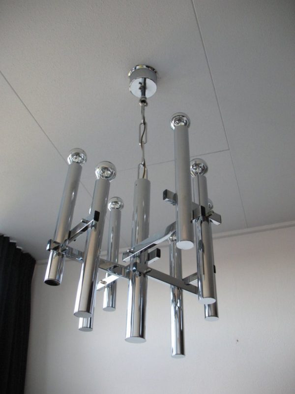 Chandelier by Gaetano Sciolari Lamp - Italian 60's Pendent Light