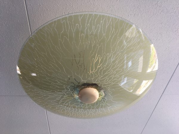 50's Glass Ceiling Lamp