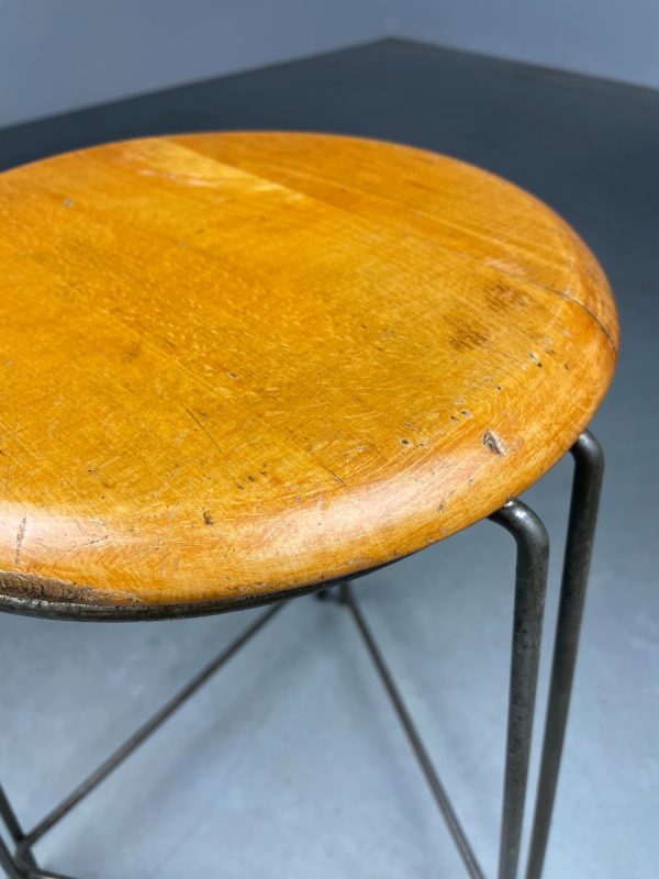 echtvintage Industrial Tomado stool - Jan van der Togt -echt Vintage tripod -1930's design krukje - Holland