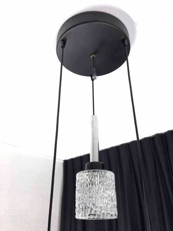3 Light Pendent - Vintage 60's glass Lamp - Wila Germany