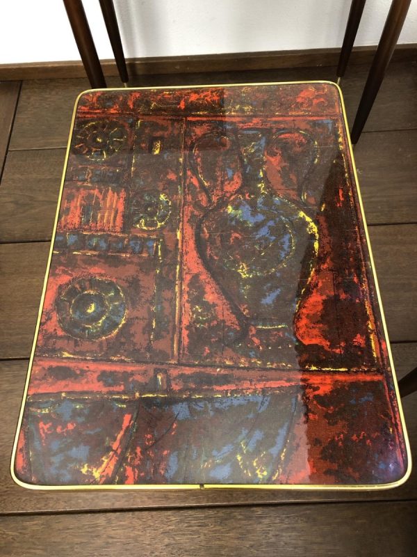 Rare Set of 3 Vintage Midcentury Modern Nesting Tables - Image 6