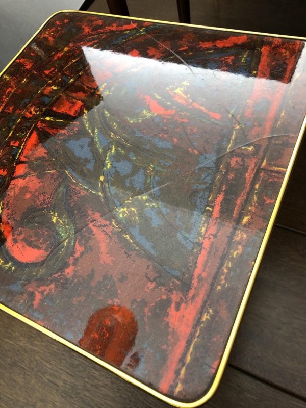 Rare Set of 3 Vintage Midcentury Modern Nesting Tables - Image 8