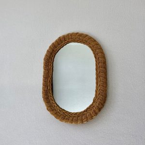 Rattan Oval Mirror