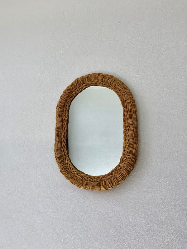 Rattan Oval Mirror