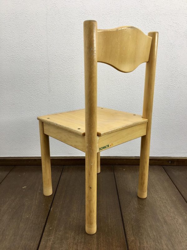 Schilte Children's school chair - 70's wooden Kids stool