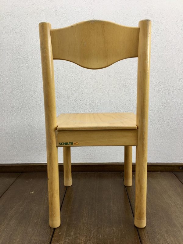 Schilte Children's school chair - 70's wooden Kids stool