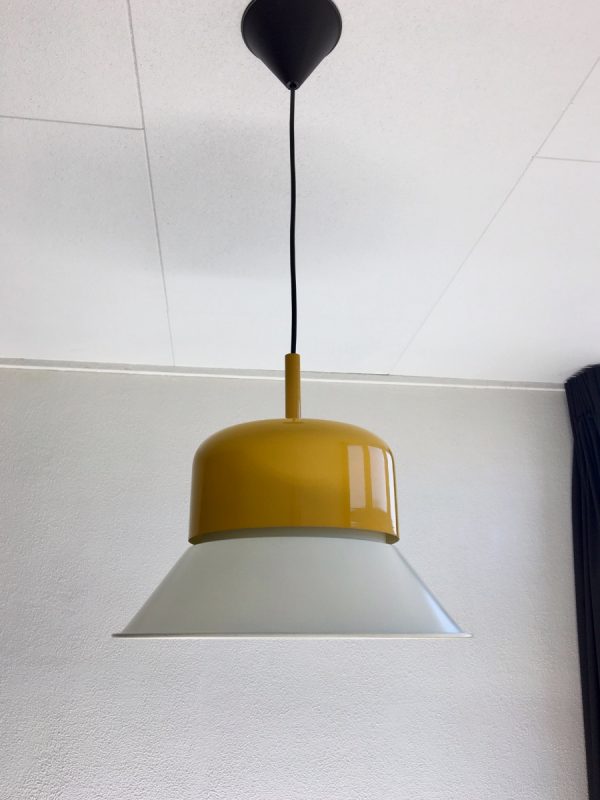 Rare Yellow White Lamp - Aluminium Pendent Light