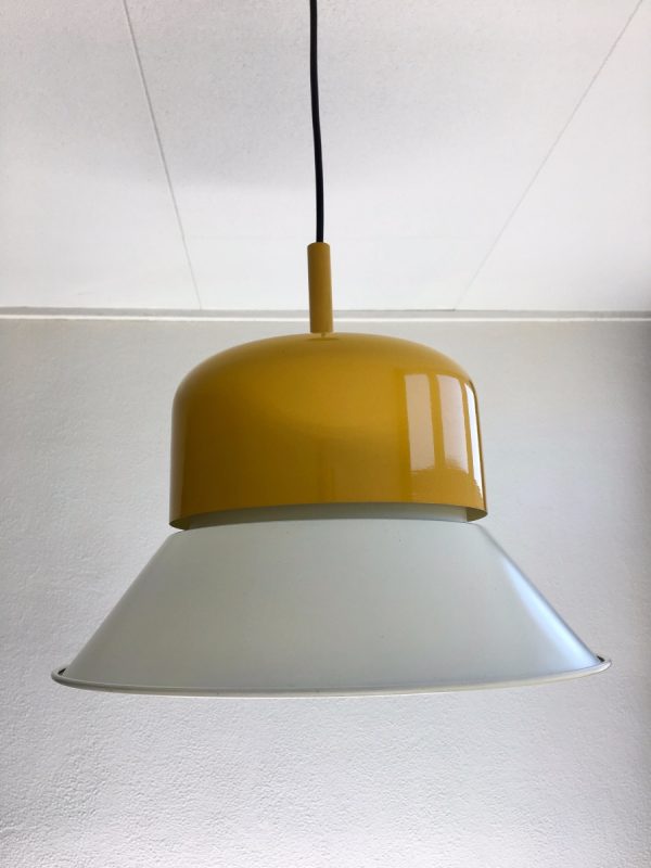 Rare Yellow White Lamp - Aluminium Pendent Light