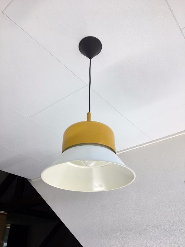 Rare Yellow White Lamp - Aluminium Pendent Light