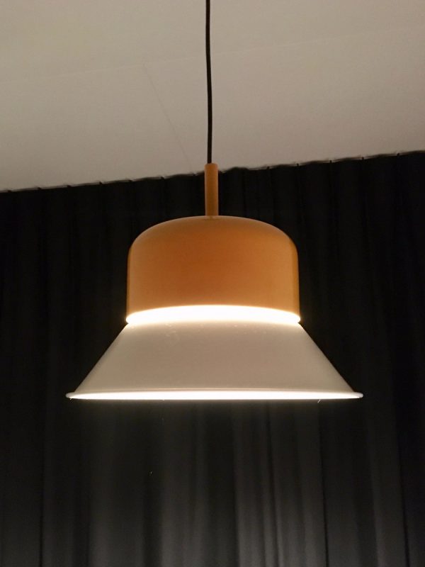 Rare Yellow White Lamp - Aluminium Pendent Light