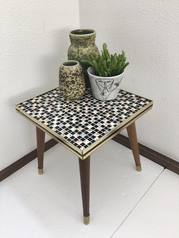 Vintage Midcentury Site Table with Mosaic Tiles - Plant Stand - 60's or 70's