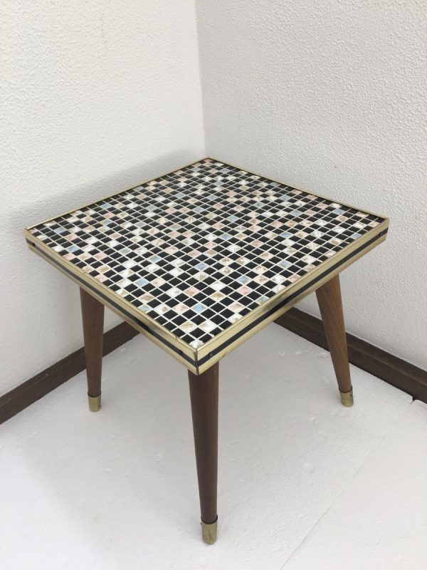 Vintage Midcentury Site Table with Mosaic Tiles - Plant Stand - 60's or 70's