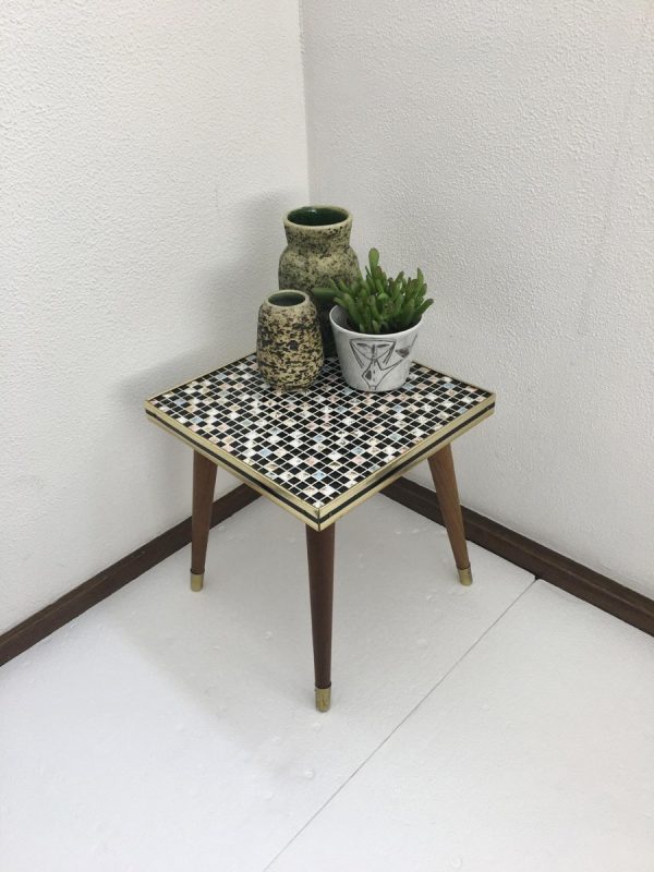 Vintage Midcentury Site Table with Mosaic Tiles - Plant Stand - 60's or 70's