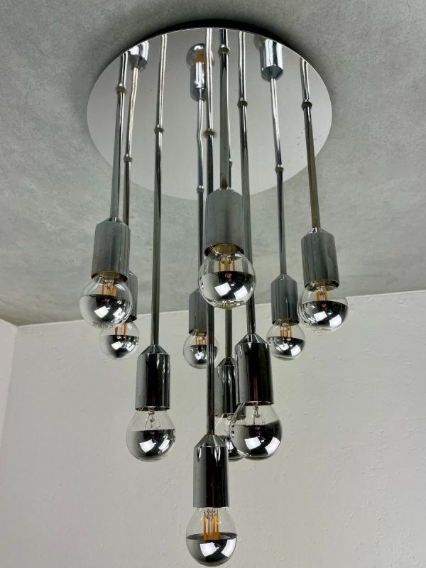Vintage space age lamp - Cosack ceiling light - chrome metal 1960s sputnik lighting