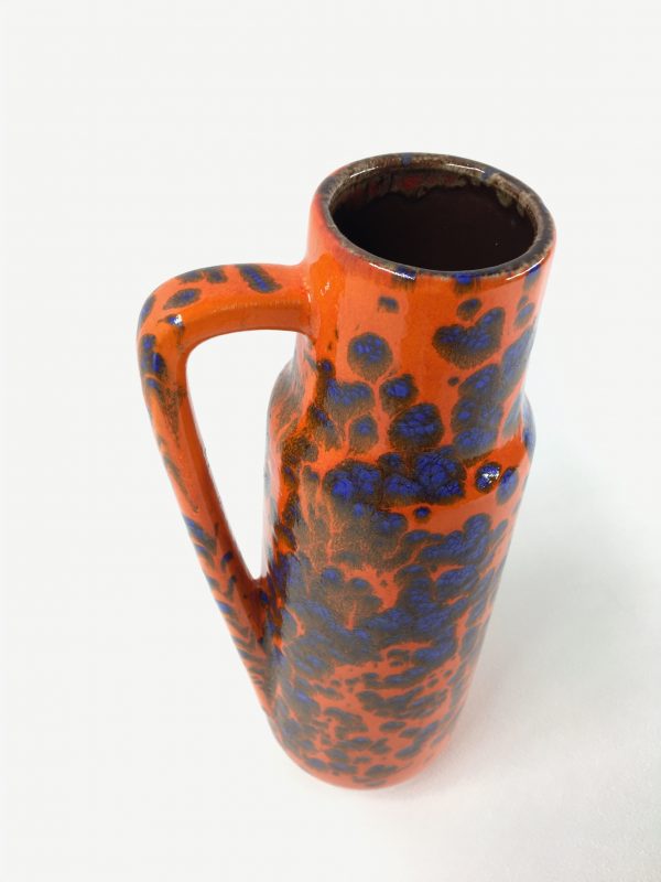 West Germany vase - 60/70's orange blue ceramic Scheurich 275-28