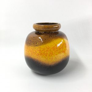 West Germany vase, 60/70's yellow orange brown ceramic Scheurich 284-19