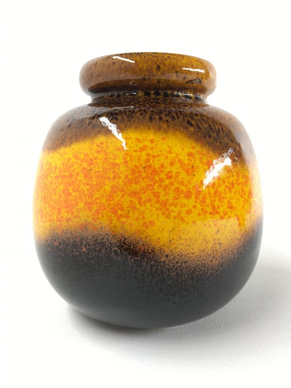 West Germany vase, 60/70's yellow orange brown ceramic Scheurich 284-19
