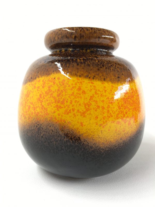 West Germany vase, 60/70's yellow orange brown ceramic Scheurich 284-19