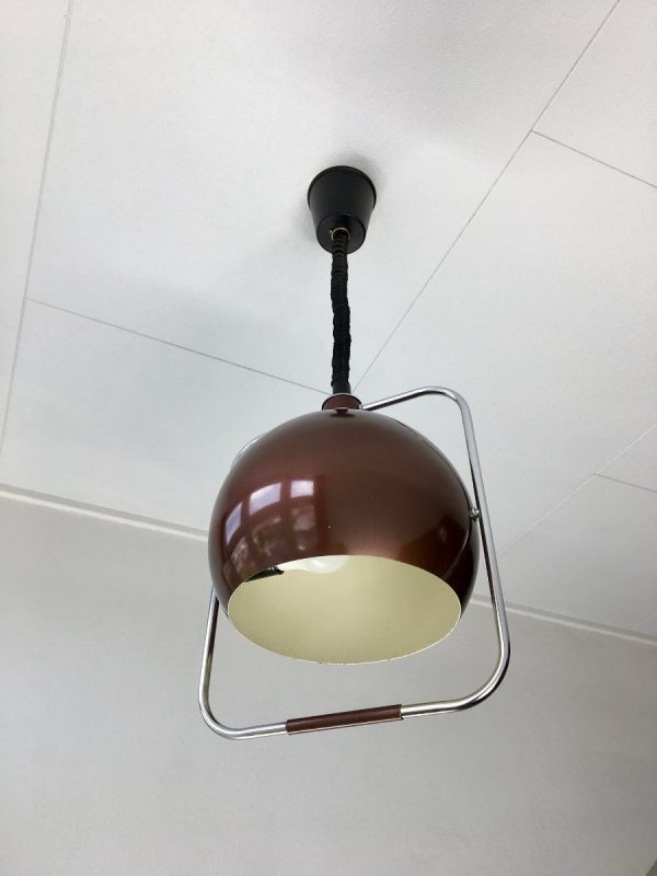 70's GePo Pendent Lamp - metal - Dutch design Space Age Light