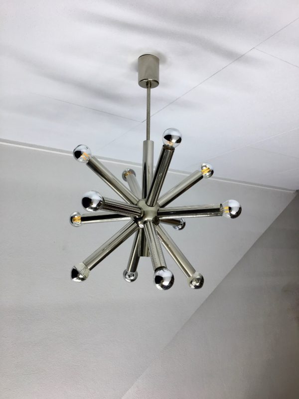 Sputnik ceiling light - 60s / 70s chrome Space age lamp - Sciolari