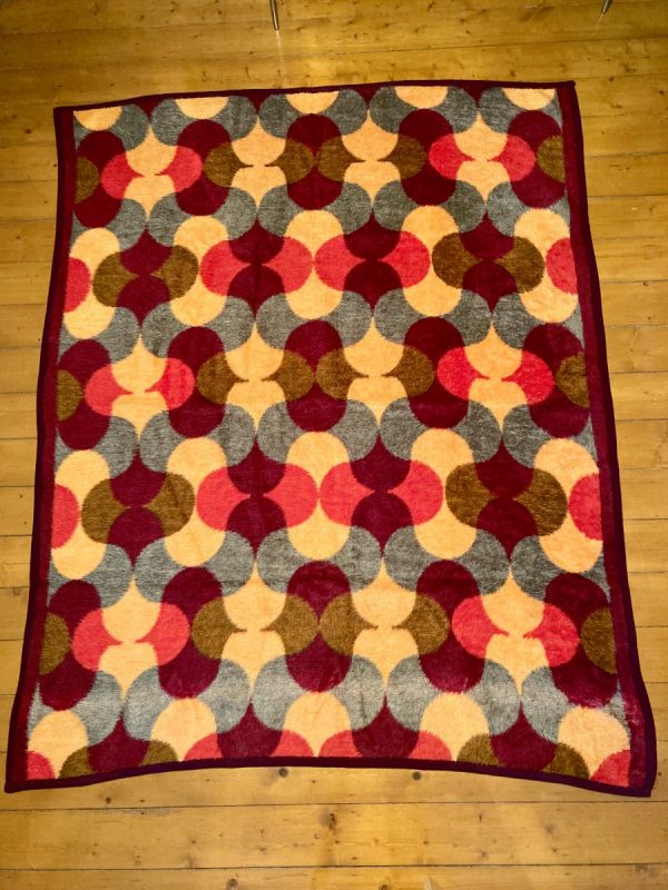 Vintage Dralon Acrylic plaid Retro blanket 70's