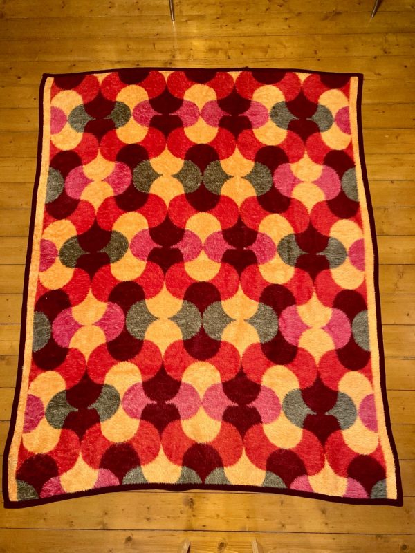 Vintage Dralon Acrylic plaid Retro blanket 70's