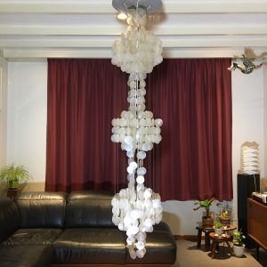 panton style Capiz 3 light - 78 inch - 70's Ibiza pendent lamp