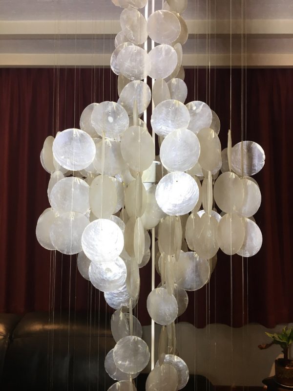 panton style Capiz 3 light - 78 inch - 70's Ibiza pendent lamp