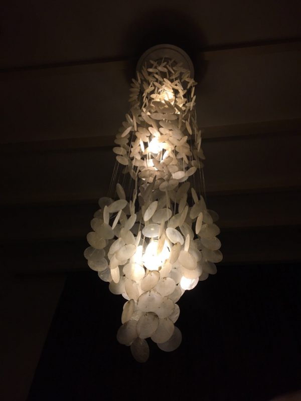 panton style Capiz 3 light - 78 inch - 70's Ibiza pendent lamp