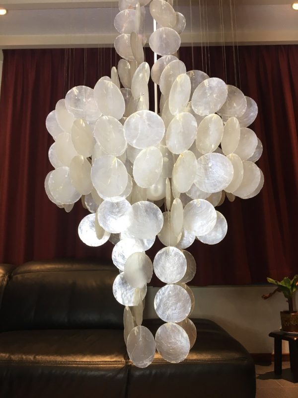 panton style Capiz 3 light - 78 inch - 70's Ibiza pendent lamp