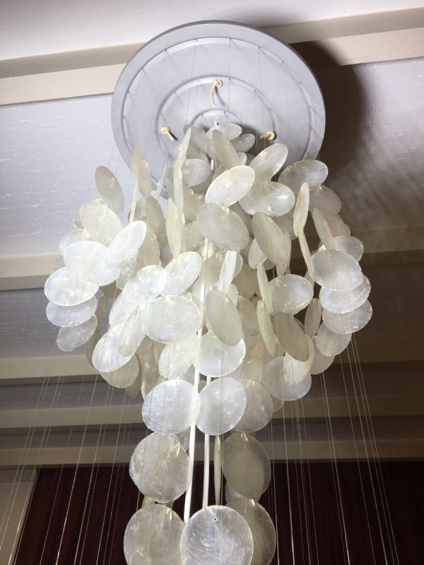 panton style Capiz 3 light - 78 inch - 70's Ibiza pendent lamp