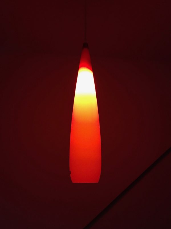 Kastrup Holmegaard glass light - 25.6 inch - Jacob Bang - 1962 - Mid Century modern pendent lamp - Danish Lighting