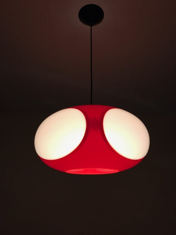 UFO space age pendent light - Massive red lamp - Steinhauer Colani