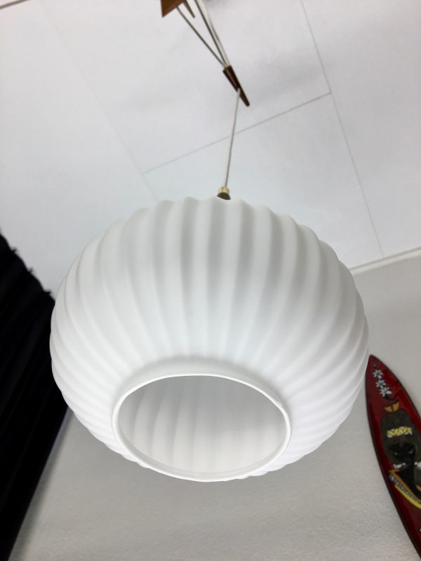 3 light from Massive - 60's teak brass glass design light - Image 5