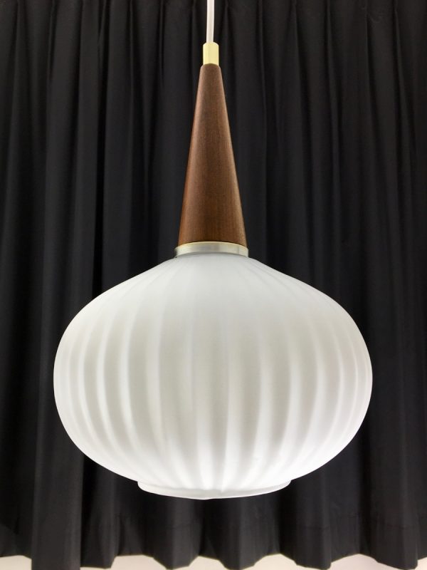 3 light from Massive - 60's teak brass glass design light - Image 6
