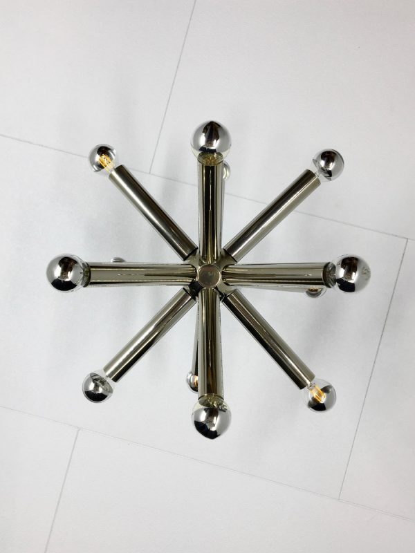 Sputnik ceiling light - 60s / 70s chrome Space age lamp - Sciolari