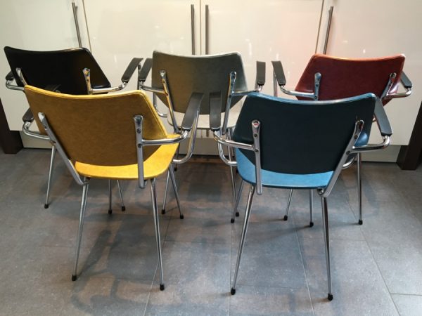 Set of 5 industrial chairs in skai and metal - Image 9