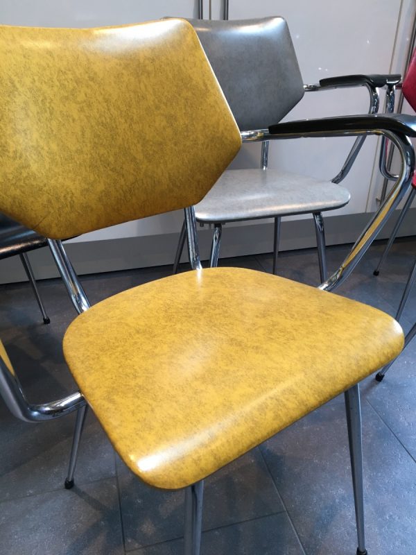 Set of 5 industrial chairs in skai and metal - Image 6