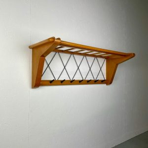 echtvintage echt Vintage Electrimeufa no. 514 - Wassenaar Holland - 50's coat rack - retro wall hanger - plywood 1950s