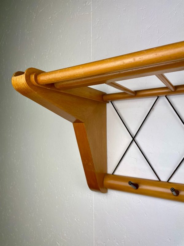 echtvintage echt Vintage Electrimeufa no. 514 - Wassenaar Holland - 50's coat rack - retro wall hanger - plywood 1950s