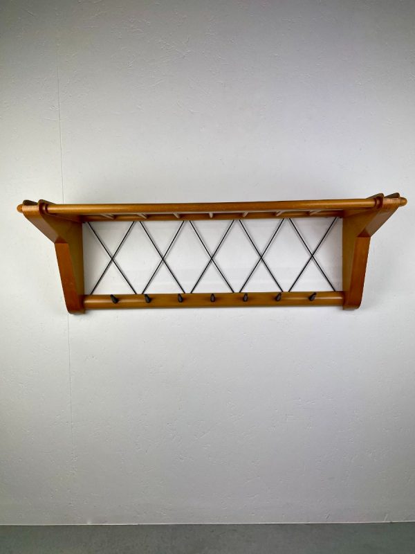 echtvintage echt Vintage Electrimeufa no. 514 - Wassenaar Holland - 50's coat rack - retro wall hanger - plywood 1950s