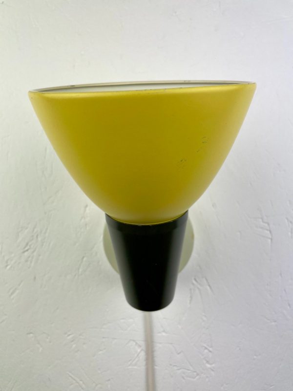 Vintage 1950's wall light - rare yellow Philips lighting - Louis Kalff design lamp - Aluminium