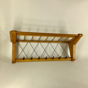 Vintage Electrimeufa no. 514 - Wassenaar Holland - 50's coat rack - retro wall hanger - plywood 1950s