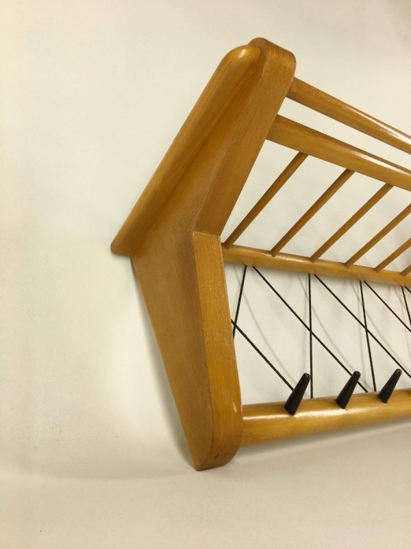 Vintage Electrimeufa no. 514 - Wassenaar Holland - 50's coat rack - retro wall hanger - plywood 1950s