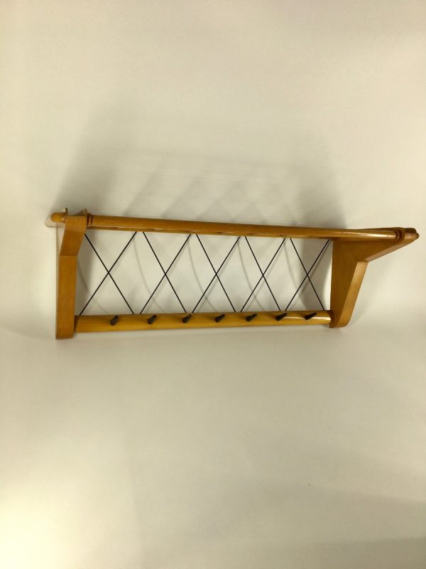 Vintage Electrimeufa no. 514 - Wassenaar Holland - 50's coat rack - retro wall hanger - plywood 1950s
